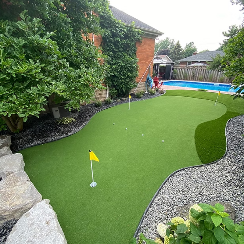 golf green with flag